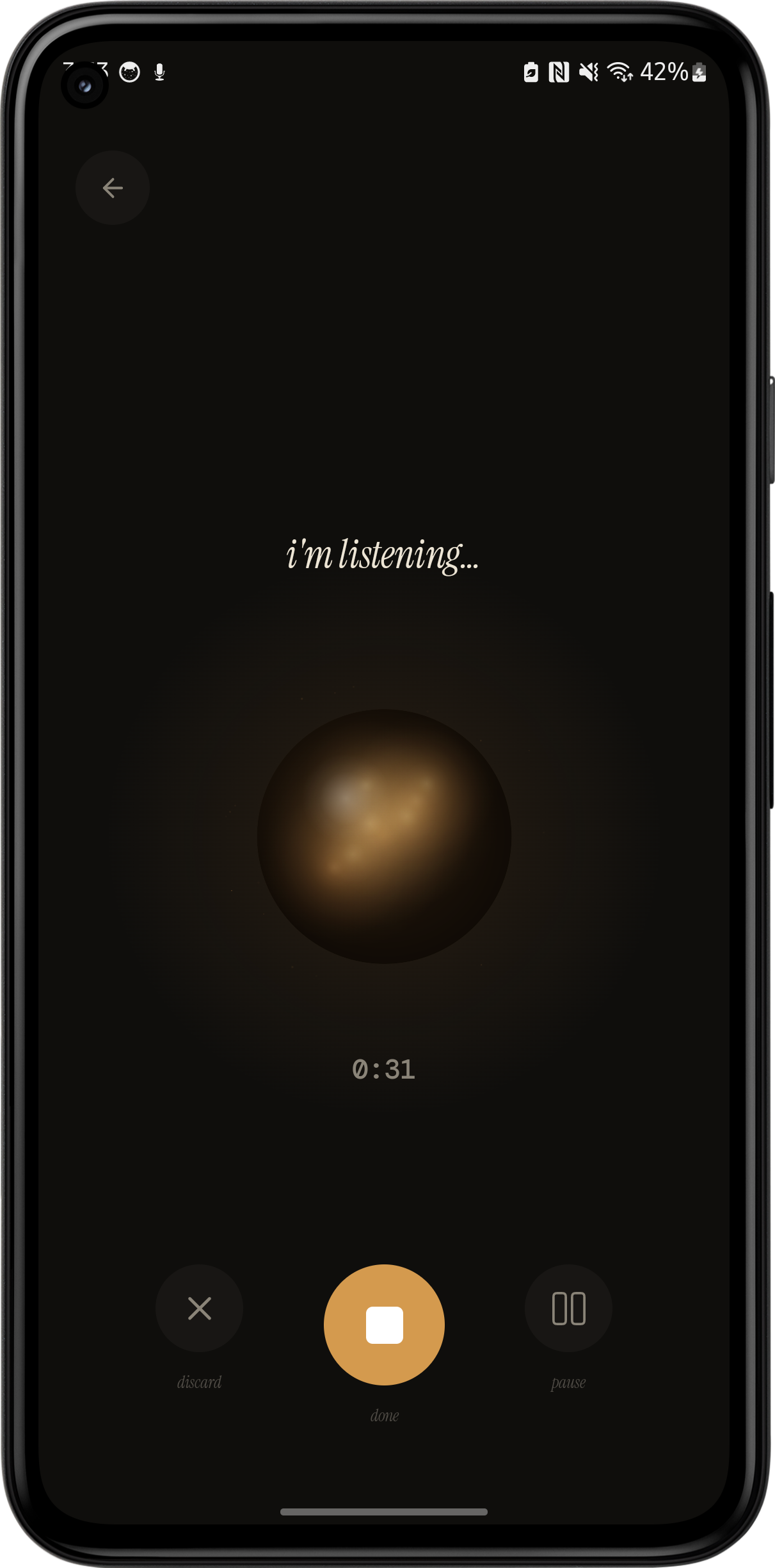 Recording orb listening to your voice